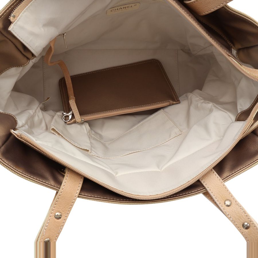 CHANEL 香奈兒 手提包 香檳金 牛皮 A34210 A34210-3
