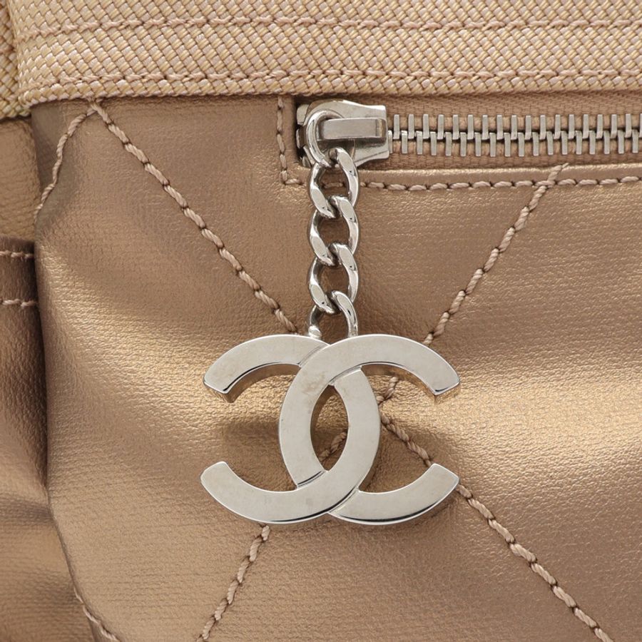 CHANEL 香奈兒 手提包 香檳金 牛皮 A34210 A34210-7
