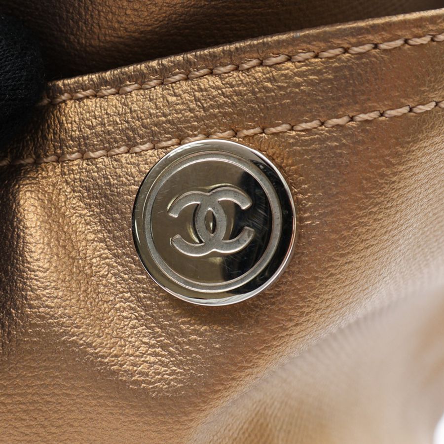 CHANEL 香奈兒 手提包 香檳金 牛皮 A34210 A34210-18