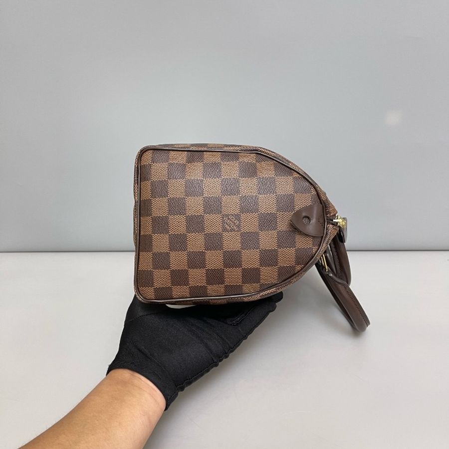 Louis Vuitton Speedy25棕棋盤格枕頭包-2