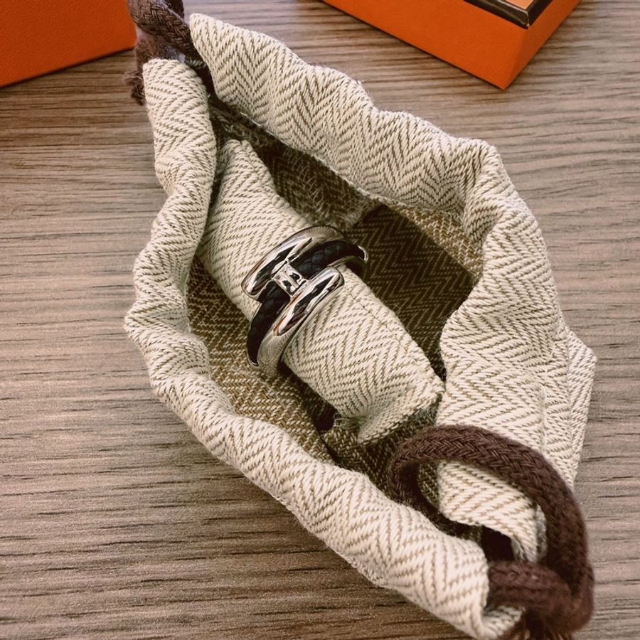 Hermes 皮革編織戒指-1