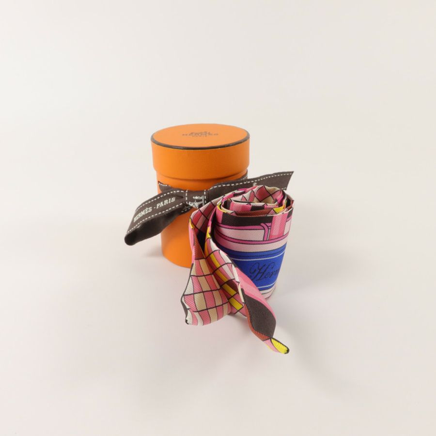 HERMES 絲質Twilly絲巾-8
