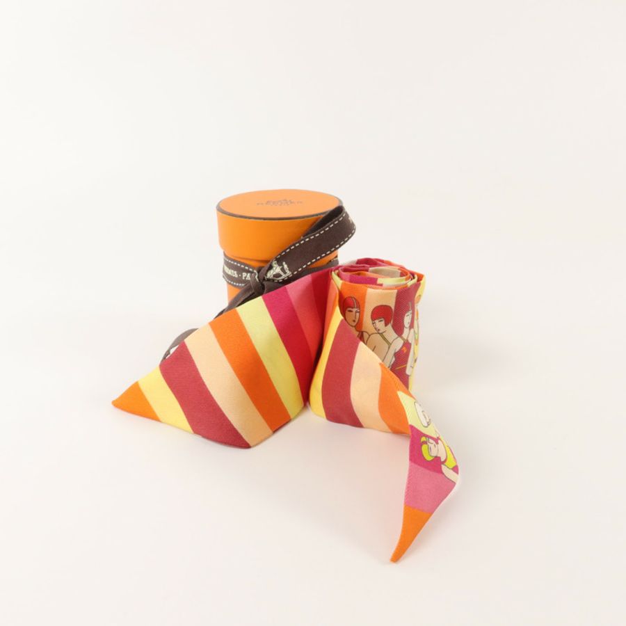 HERMES 絲質Twilly絲巾-7