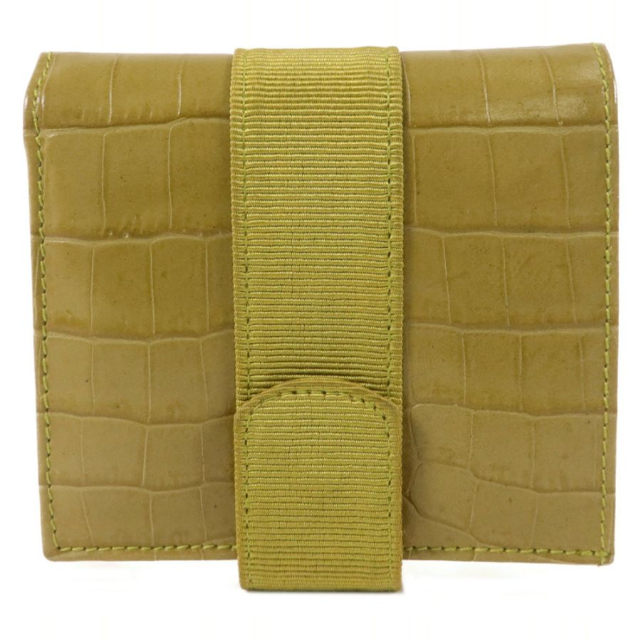 Salvatore Ferragamo 牛皮皮革Vara Bow Crocodile-Embossed Wallet錢包-1