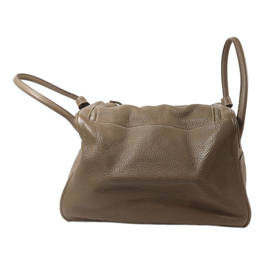 HERMES Clemence皮革Lindy 34手挽肩背兩用袋Etoupe-1