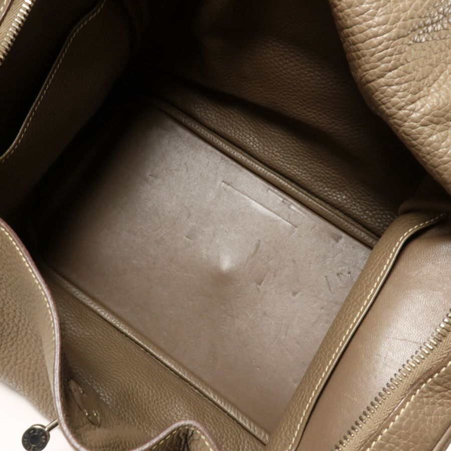 HERMES Clemence皮革Lindy 34手挽肩背兩用袋Etoupe-4