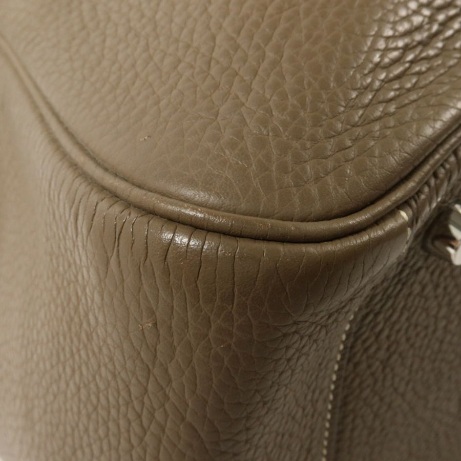 HERMES Clemence皮革Lindy 34手挽肩背兩用袋Etoupe-9