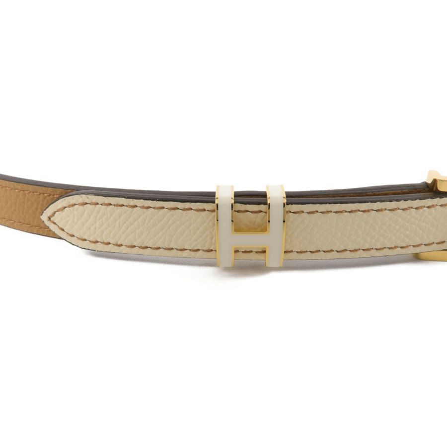 HERMES Epsom皮革Pop H 15 Belt 90cm皮帶Nata/Chai/Beige Marfa-4