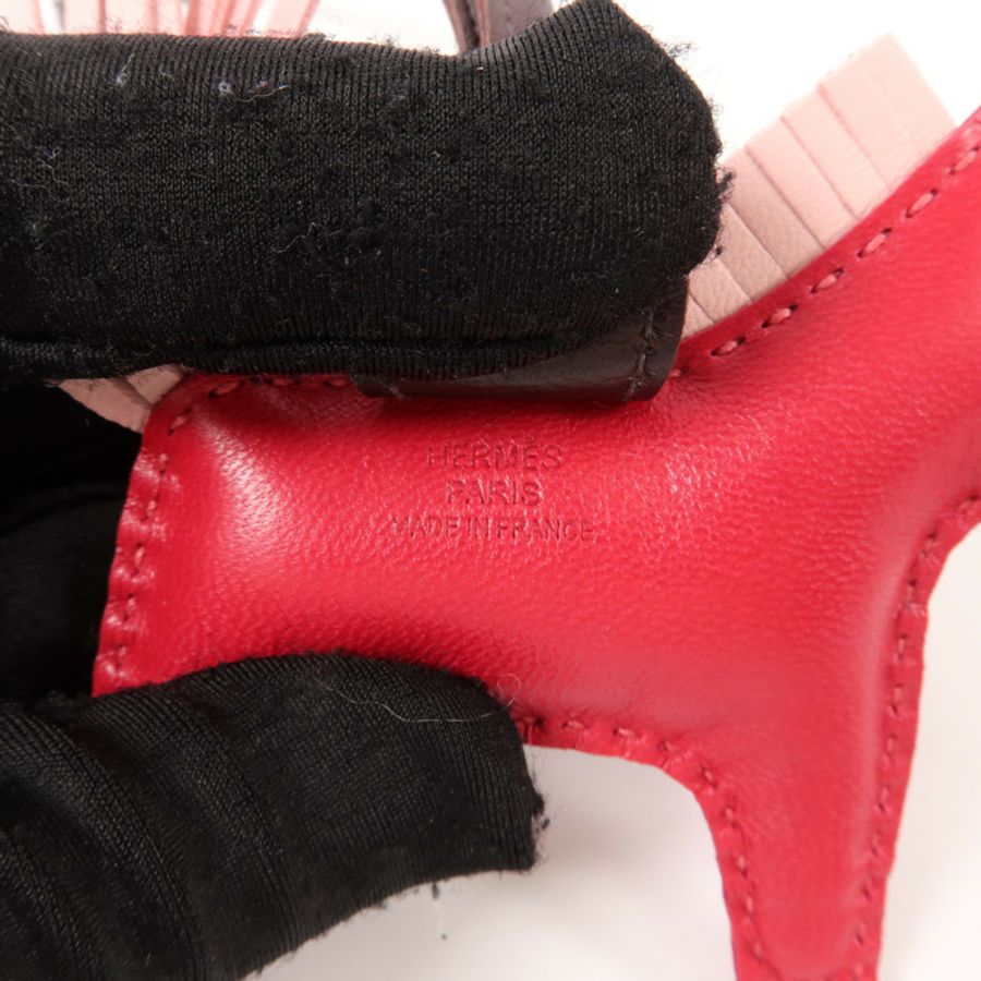 HERMES Milo皮革Rodeo PM掛飾Framboise/Rose Sakura/Rouge Sellier-4