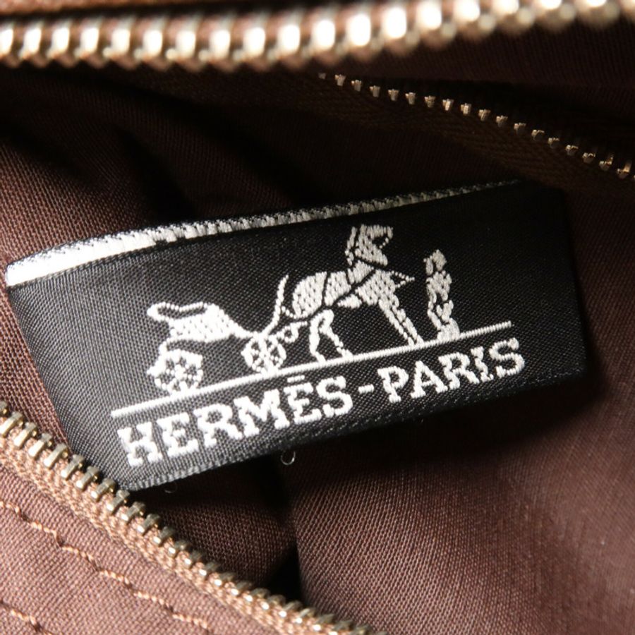 HERMES 帆布Acapulco PM Tote手挽袋Dark Brown-5