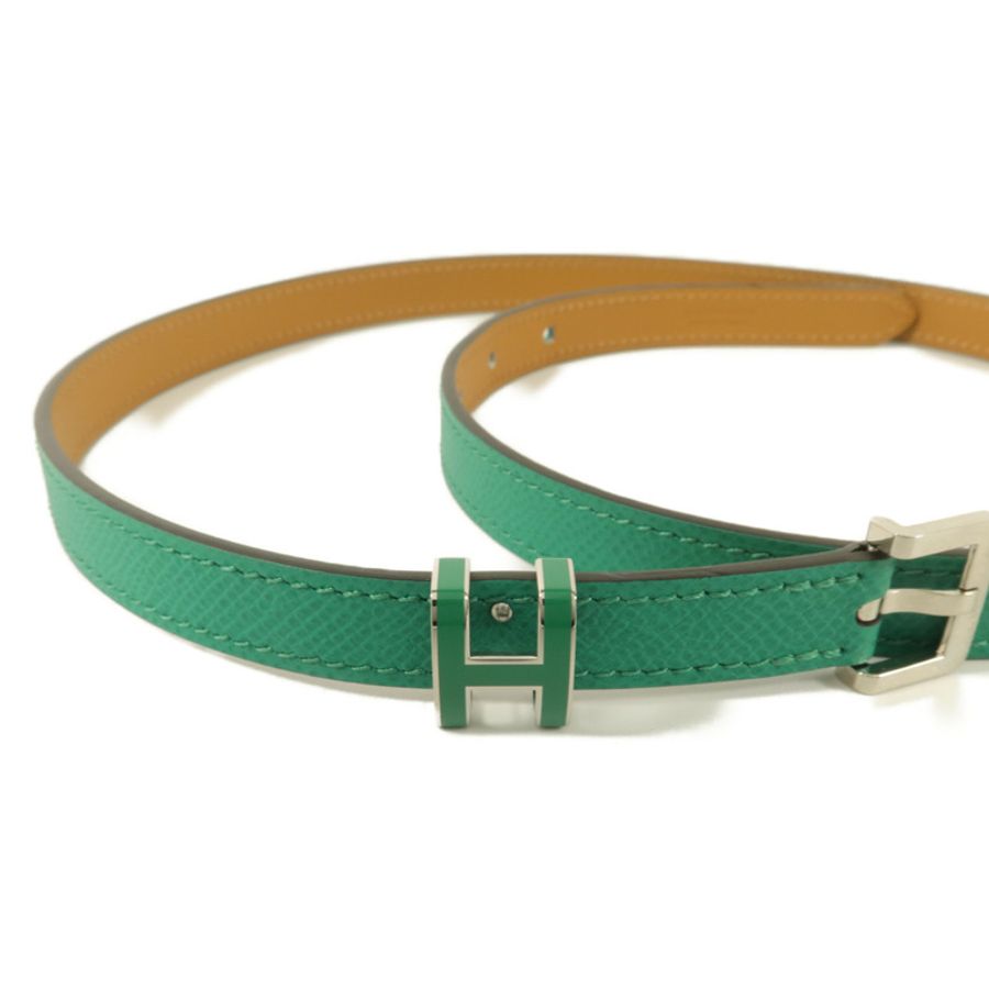 HERMES Epsom皮革Pop H15 Belt 75cm皮帶Vert Jade-4