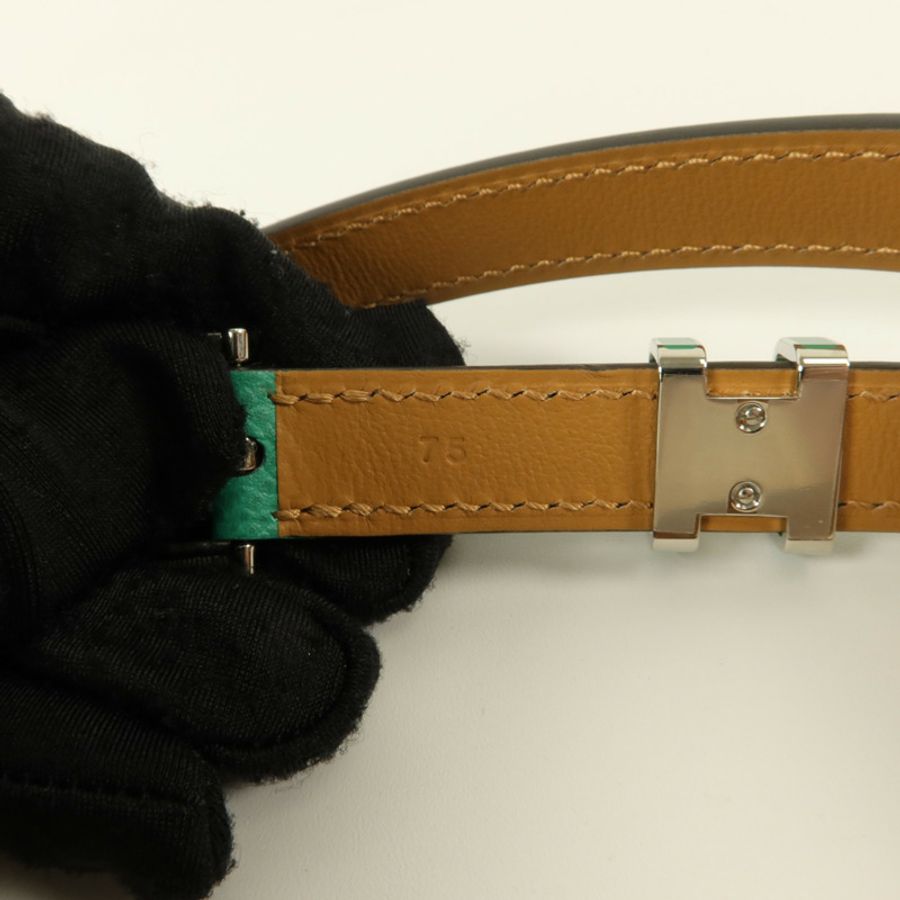 HERMES Epsom皮革Pop H15 Belt 75cm皮帶Vert Jade-5