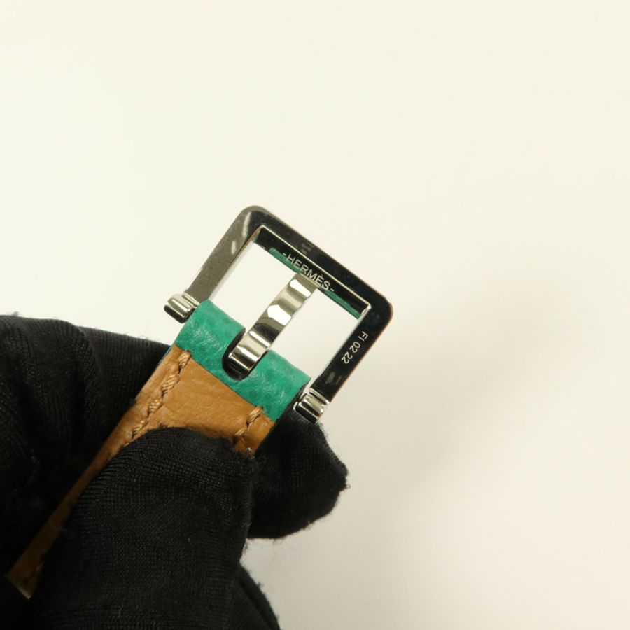 HERMES Epsom皮革Pop H15 Belt 75cm皮帶Vert Jade-8