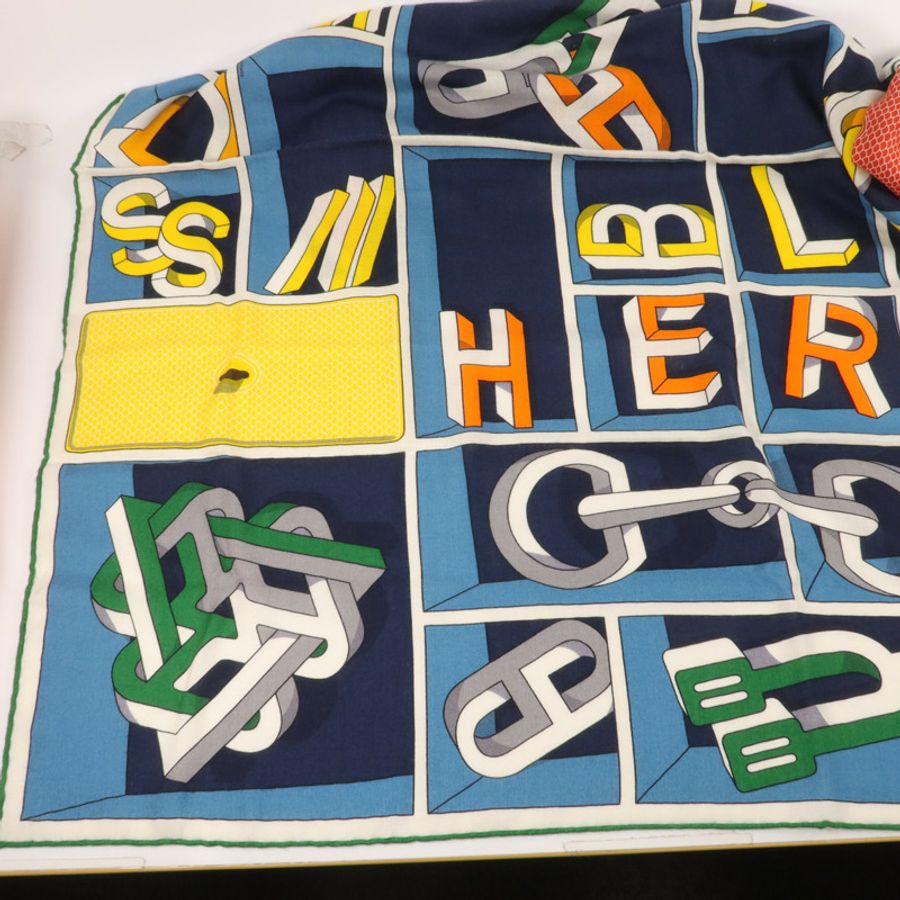HERMES 羊絨/絲質Scarf 100X100cm絲巾-4