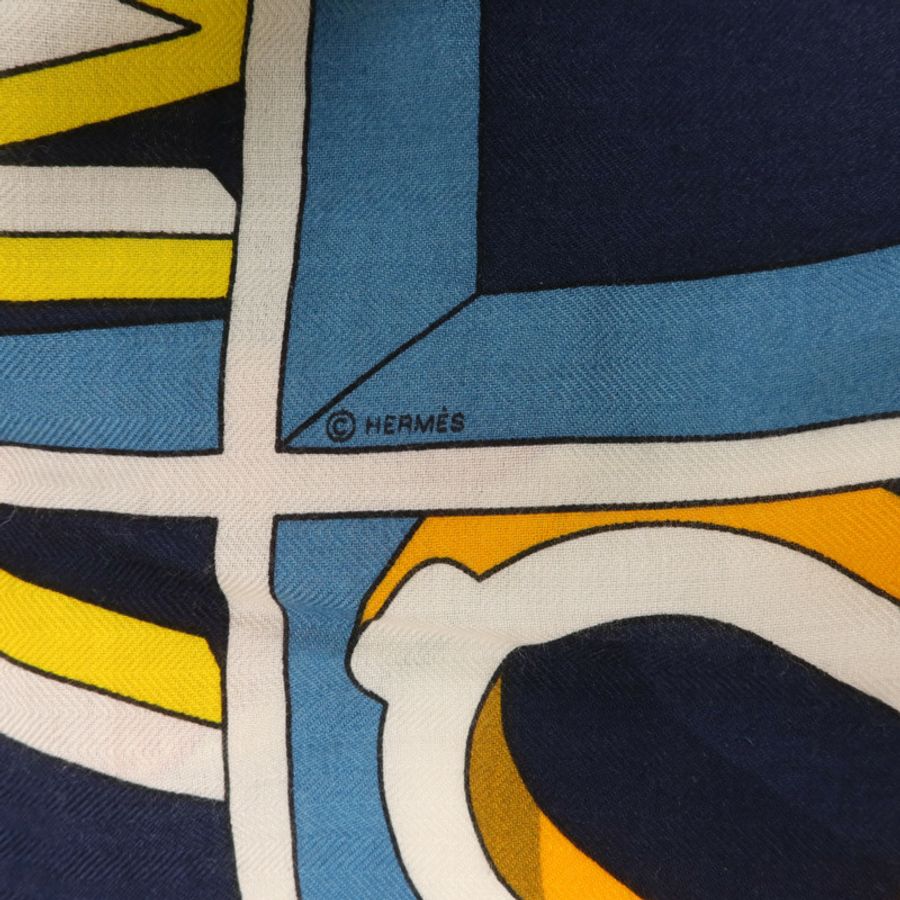 HERMES 羊絨/絲質Scarf 100X100cm絲巾-6