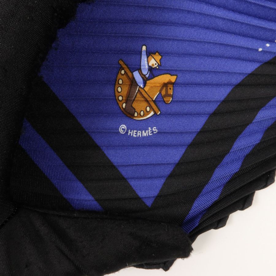 HERMES 絲質Pleated Scarf 130x45cm絲巾-4