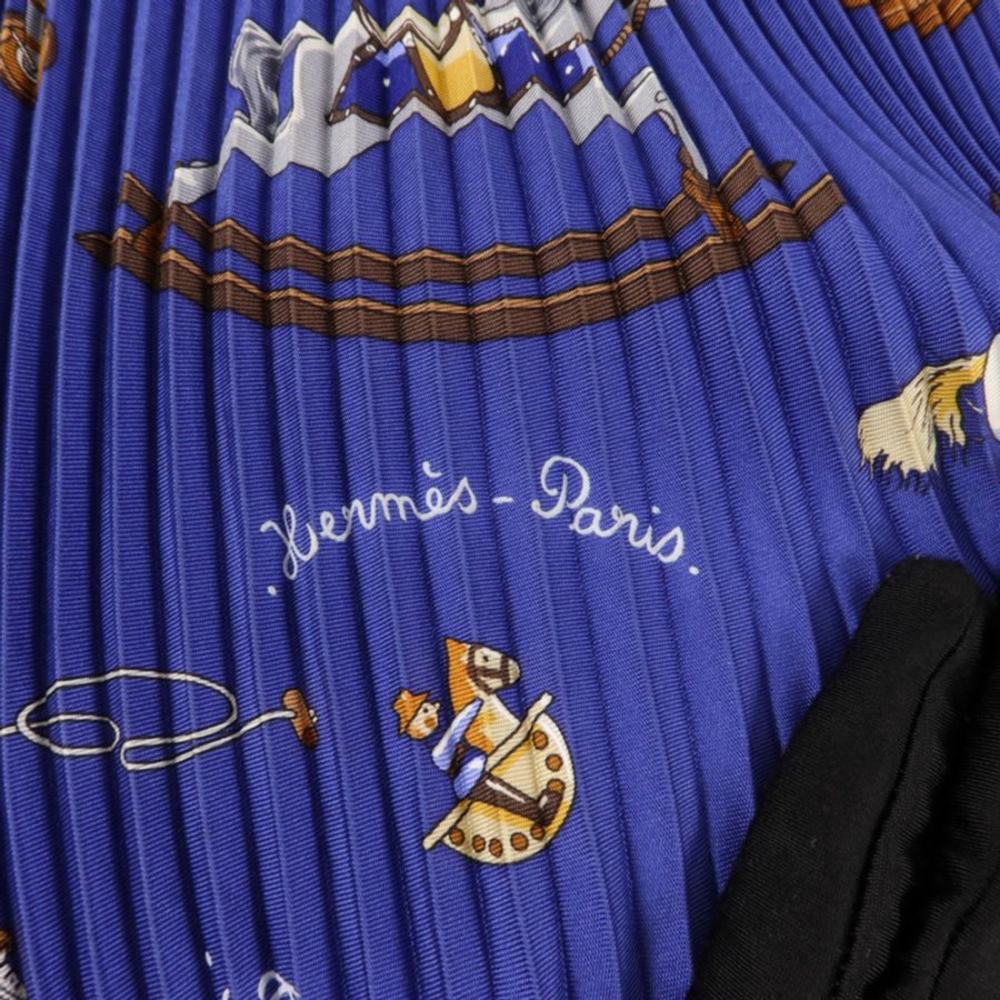 HERMES 絲質Pleated Scarf 130x45cm絲巾-5