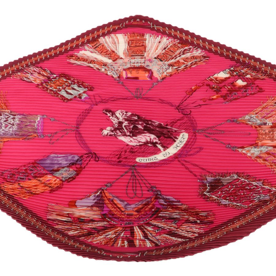 HERMES 絲質Pleated Scarf 130x45cm絲巾-1