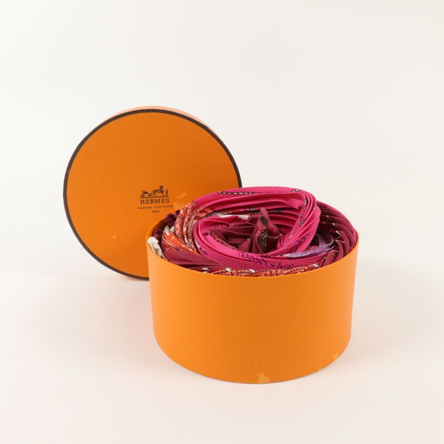 HERMES 絲質Pleated Scarf 130x45cm絲巾-8