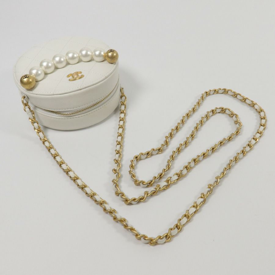 CHANEL 牛皮皮革Chain Shoulder鏈帶肩背袋-8