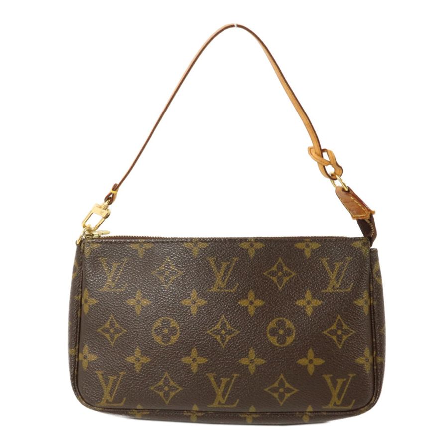 LOUIS VUITTON Monogram Pochette Accessoires手挽袋棕色-1