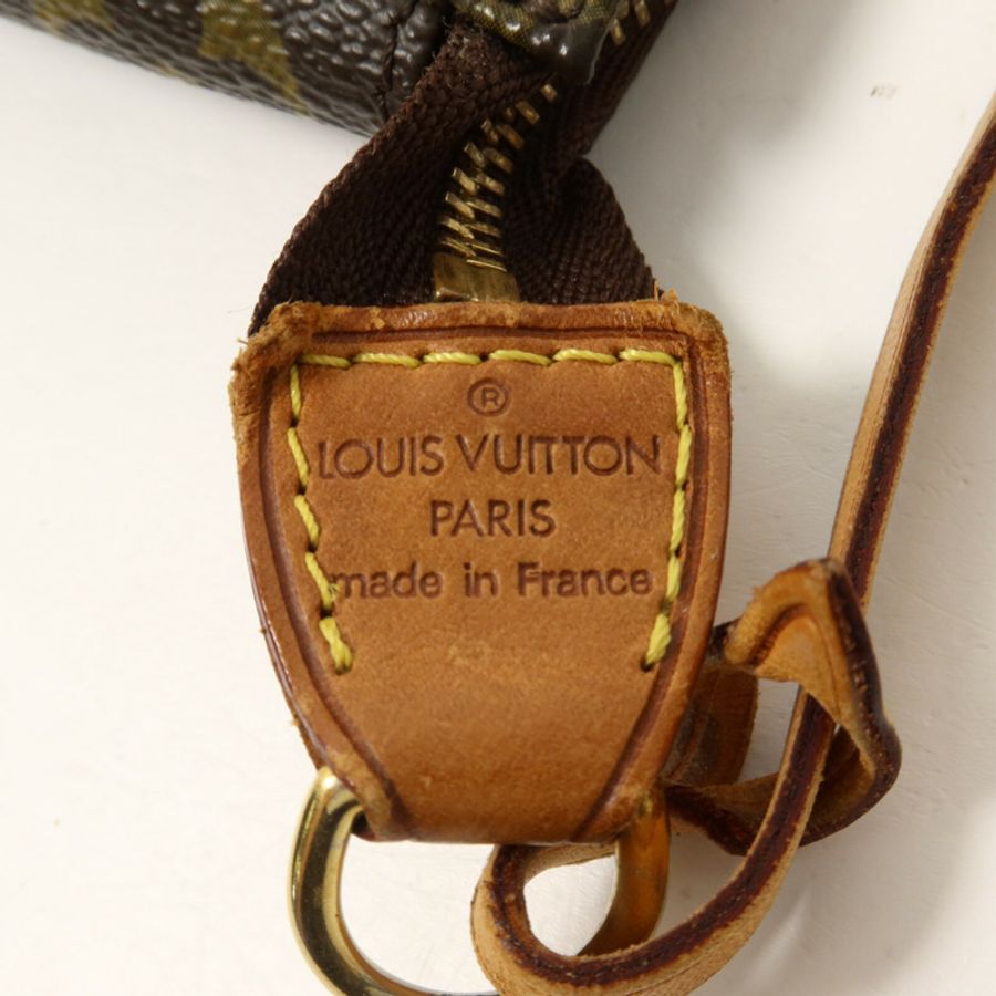 LOUIS VUITTON Monogram Pochette Accessoires手挽袋棕色-5