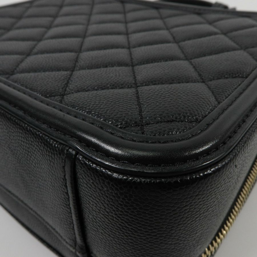 CHANEL 牛皮皮革Vanity Case鏈帶手挽肩背兩用袋-14