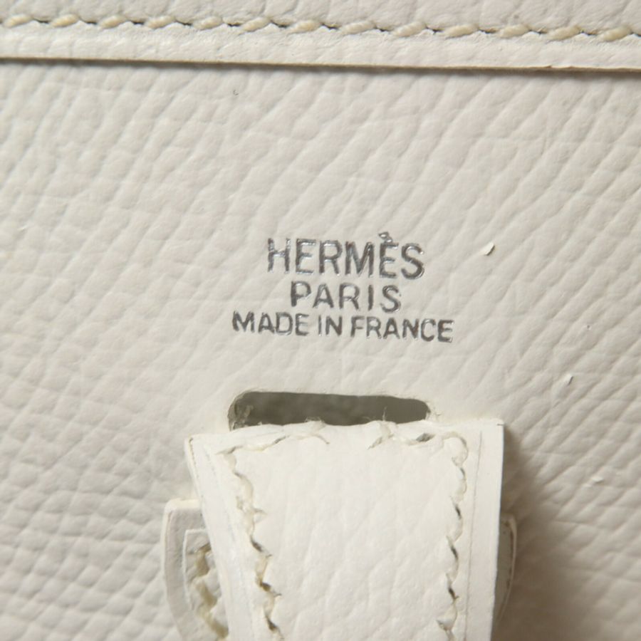 HERMES Epsom皮革Evelyne TPM肩背袋White-5