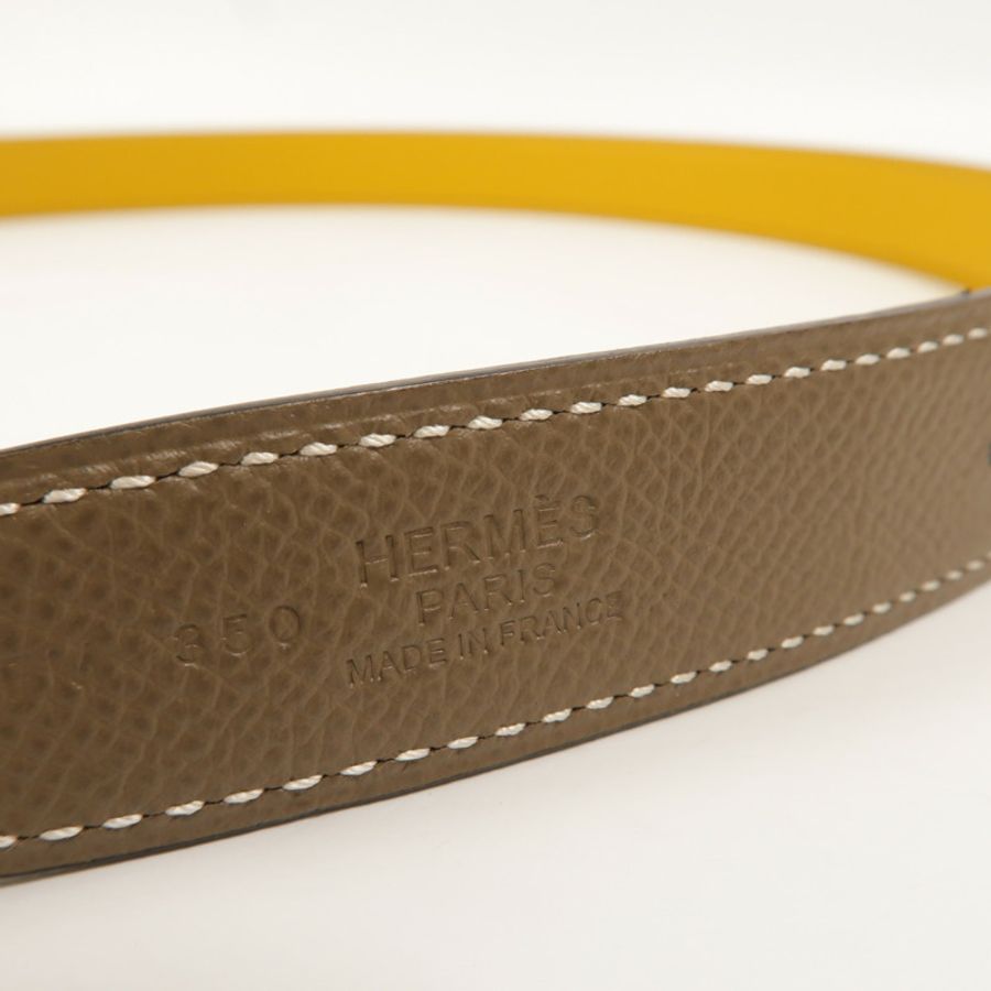HERMES Epsom/Swift皮革Cursives Reversible Belt 75cm皮帶-6