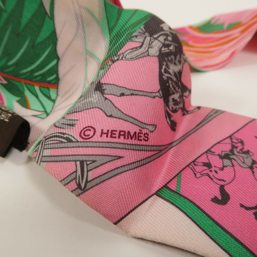 HERMES 絲質Twilly絲巾-4