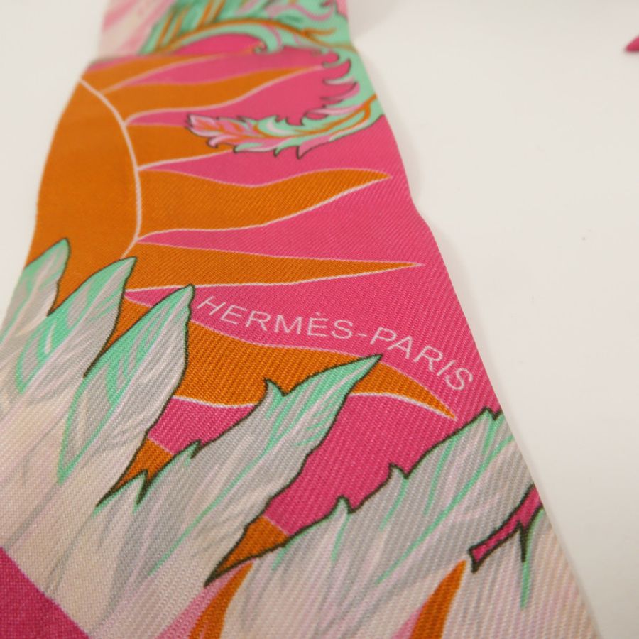 HERMES 絲質Twilly絲巾-5