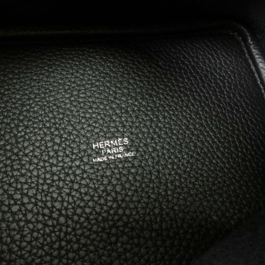 HERMES Clemence皮革Picotin PM手挽袋Noir-5