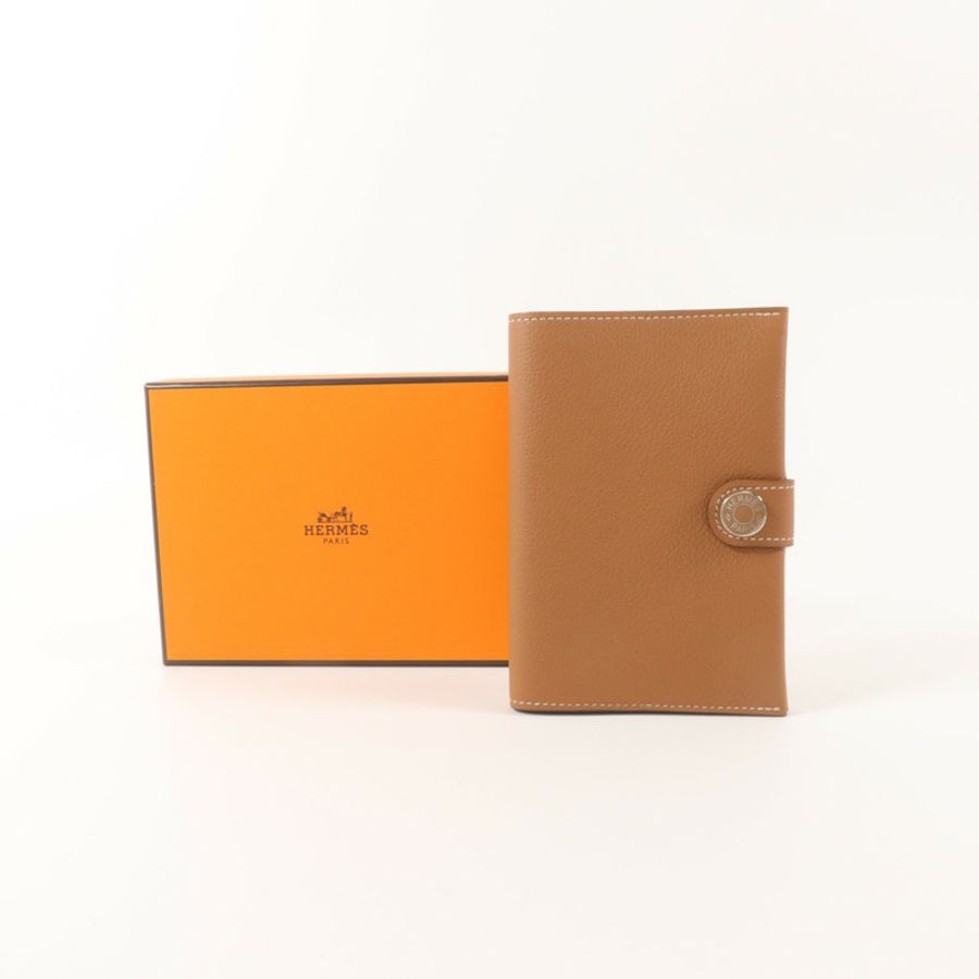 HERMES Evercolor皮革R.M.S Passport Holder護照套Gold-7