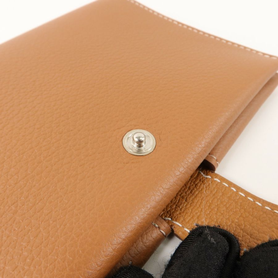 HERMES Evercolor皮革R.M.S Passport Holder護照套Gold-9