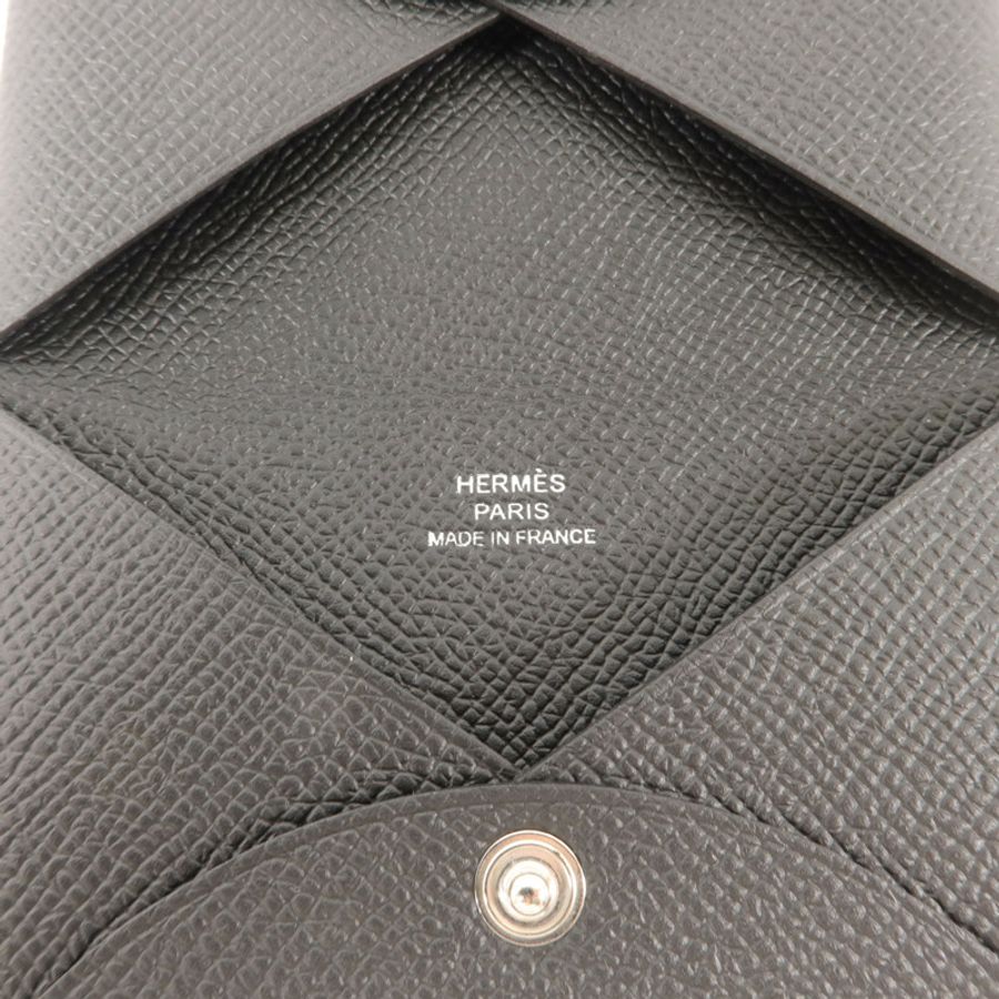 HERMES Epsom皮革Calvi Card Case卡片套Noir-6