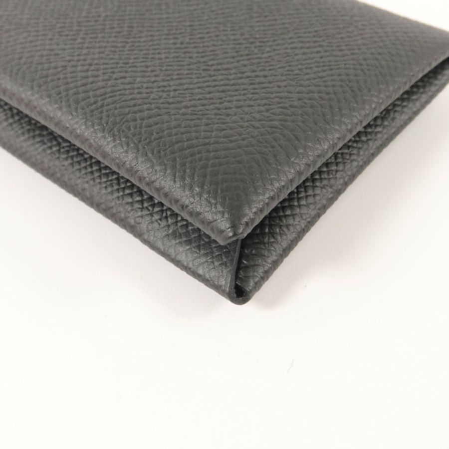 HERMES Epsom皮革Calvi Card Case卡片套Noir-10