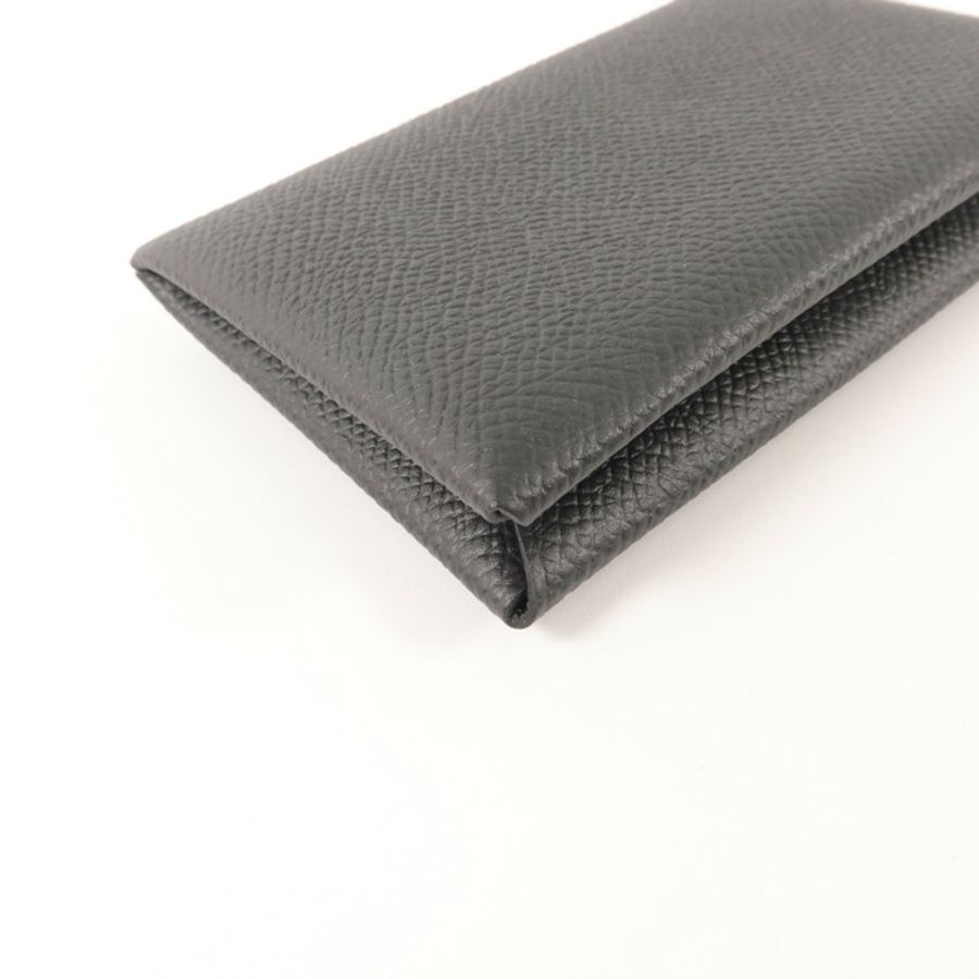 HERMES Epsom皮革Calvi Card Case卡片套Noir-11