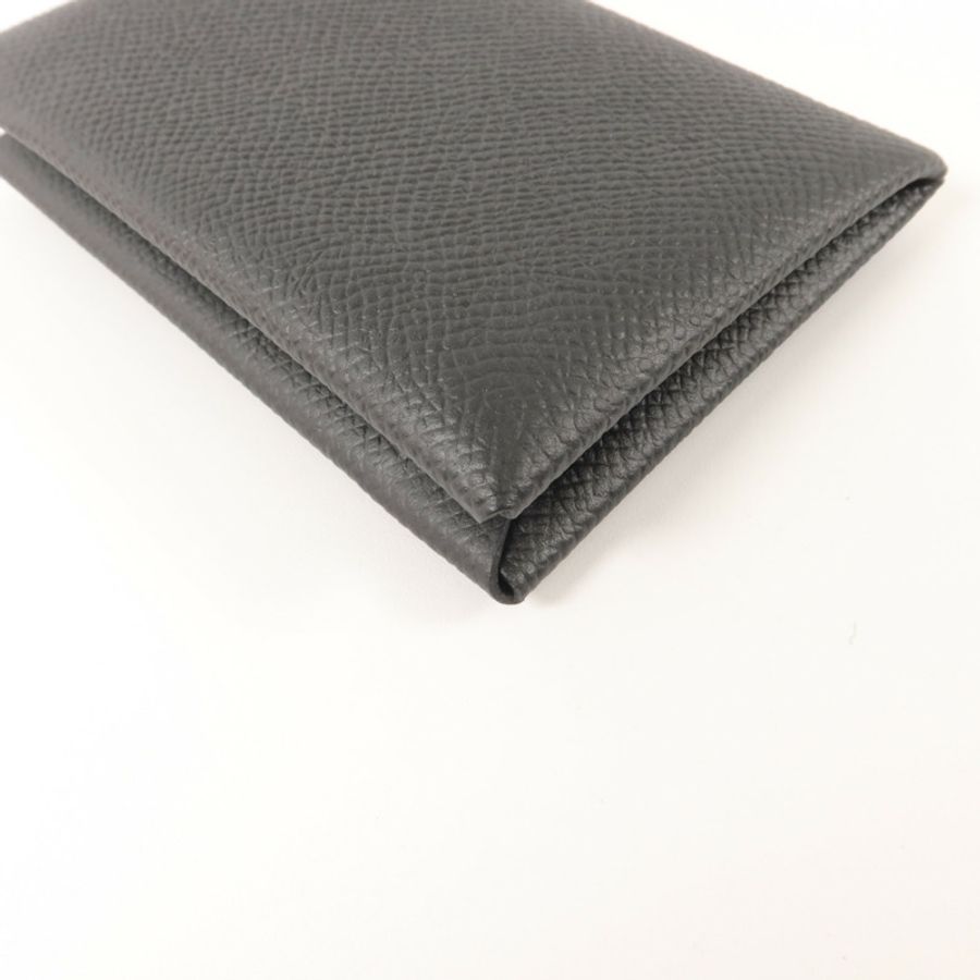HERMES Epsom皮革Calvi Card Case卡片套Noir-12
