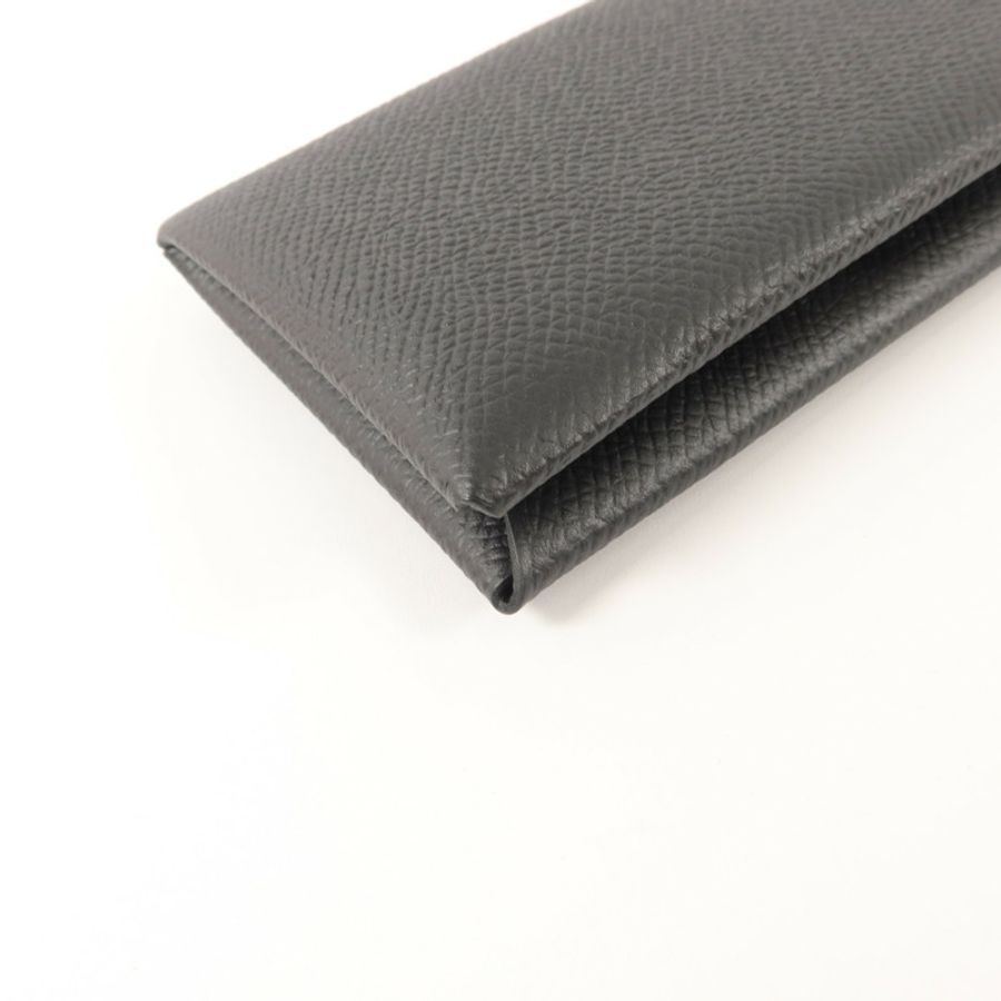 HERMES Epsom皮革Calvi Card Case卡片套Noir-13