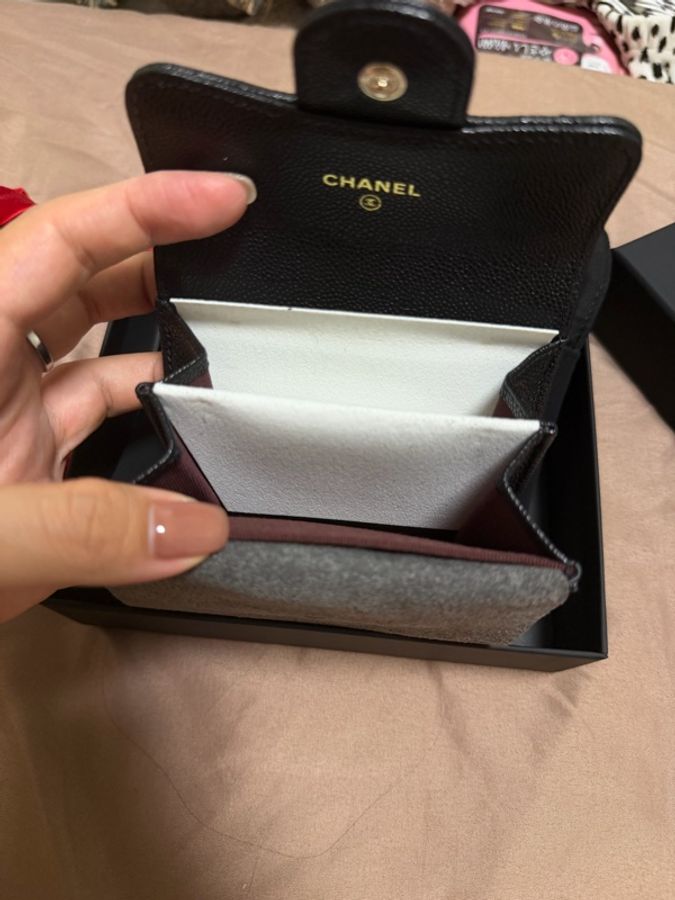 Chanel淡金雙層卡包-1