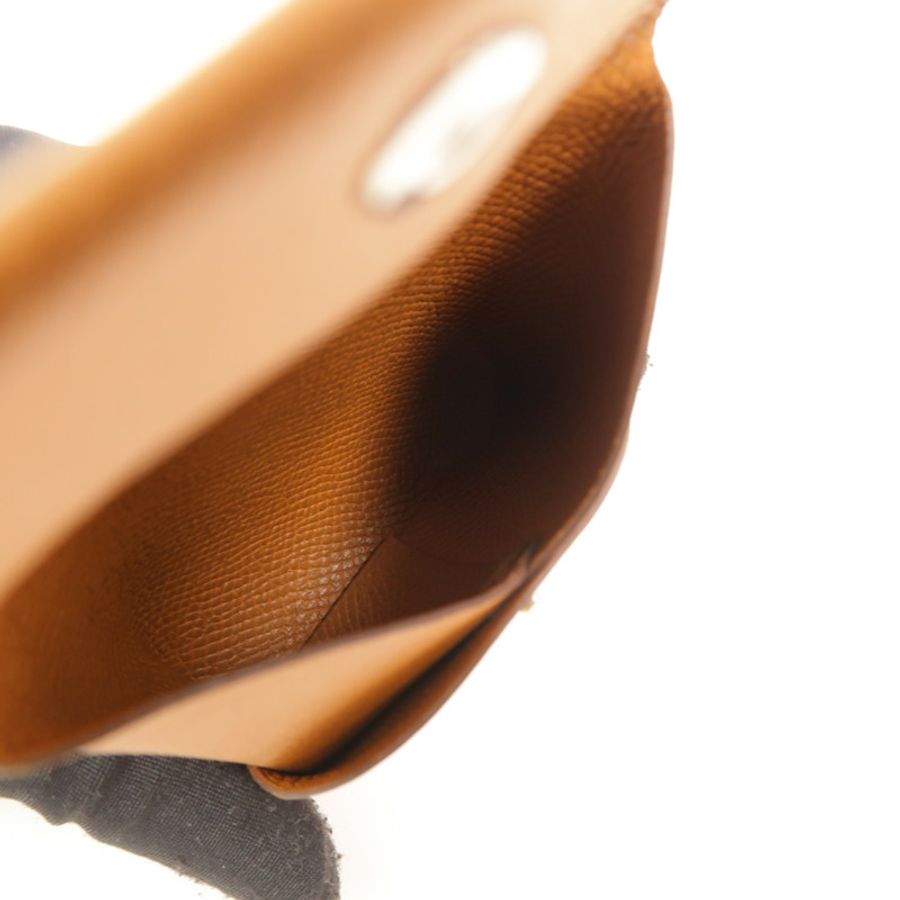 HERMES Epsom皮革Bastia零錢包Gold-6