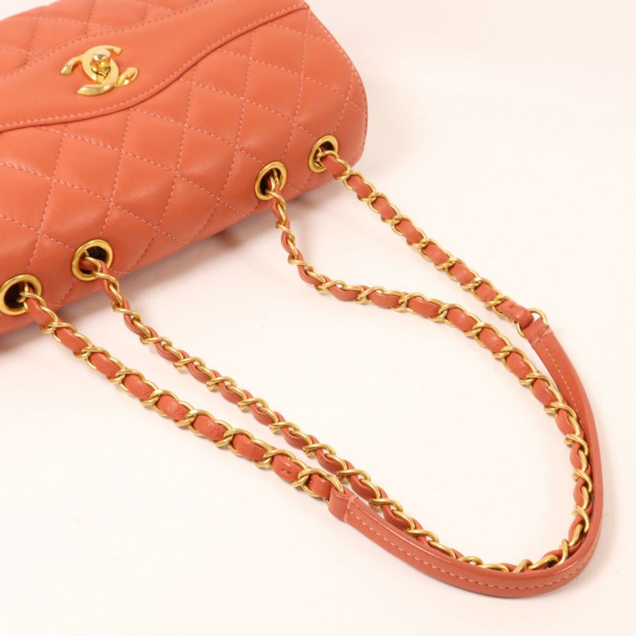 CHANEL 羊皮皮革Chain Shoulder鏈帶肩背袋-7