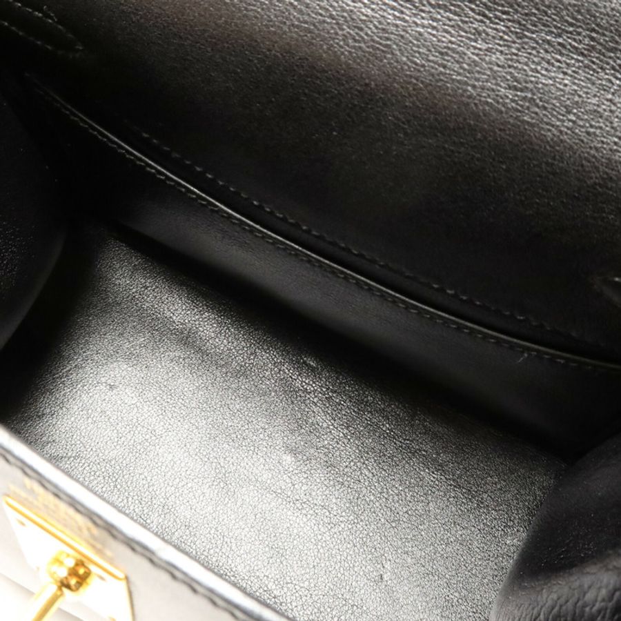 HERMES Gulliver皮革Vintage Mini Kelly手挽肩背兩用袋Noir-4