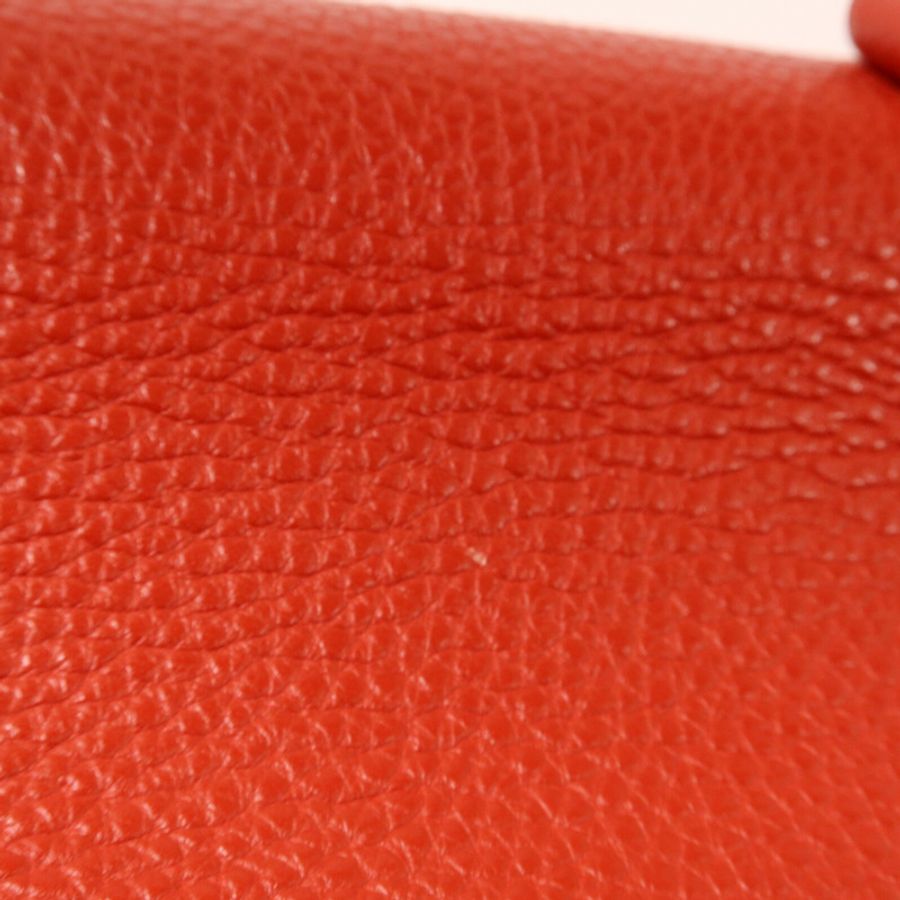 HERMES Clemence皮革Kelly 32手挽肩背兩用袋Rouge H-16