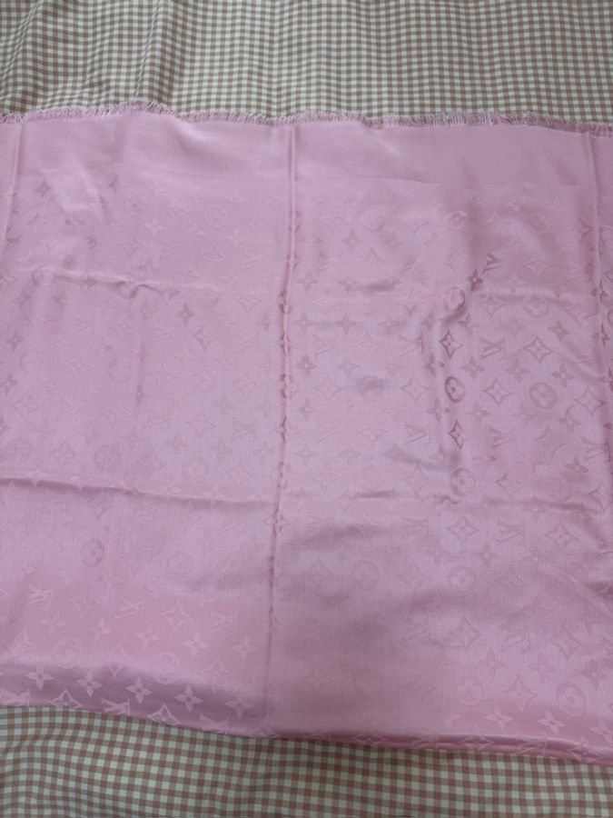 LV Louis Vuitton 粉色Monogram 圍巾-10