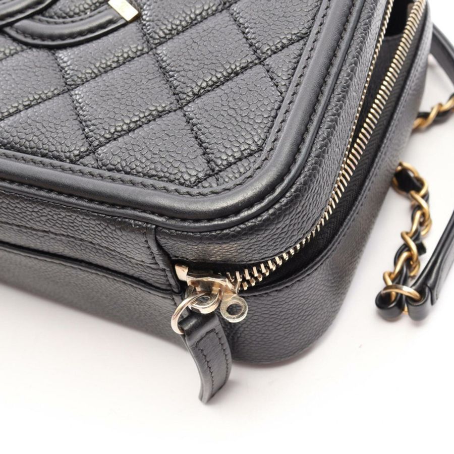 香奈兒 CC Figley 化妝包,兩用單背包/手提包,魚子醬紋小牛皮(粒面小牛皮),女士,黑色,A93343-5