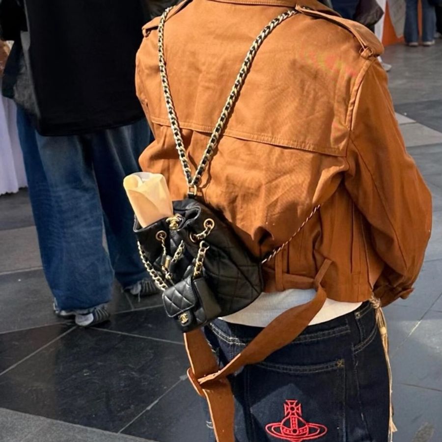 CHANEL香奈兒黑金子母雙肩包芯片款全牛皮近全新閒置-1