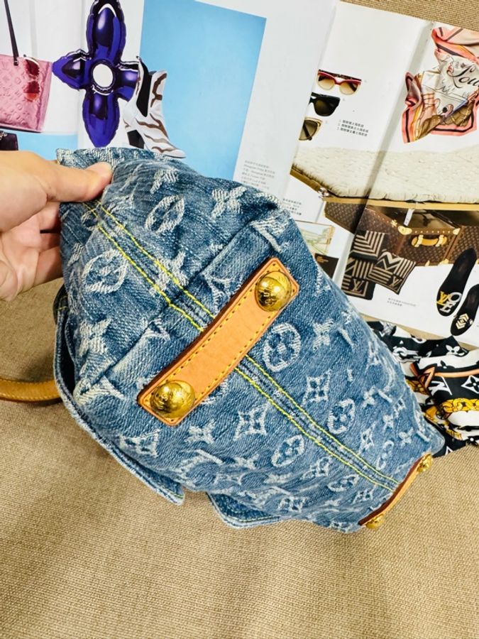 LV丹寧Baggy hobo 手袋 ,肩背包 水洗牛仔布+Monogram老花，復古感滿滿！植鞣革肩帶+金五金，細節超精緻✨-7