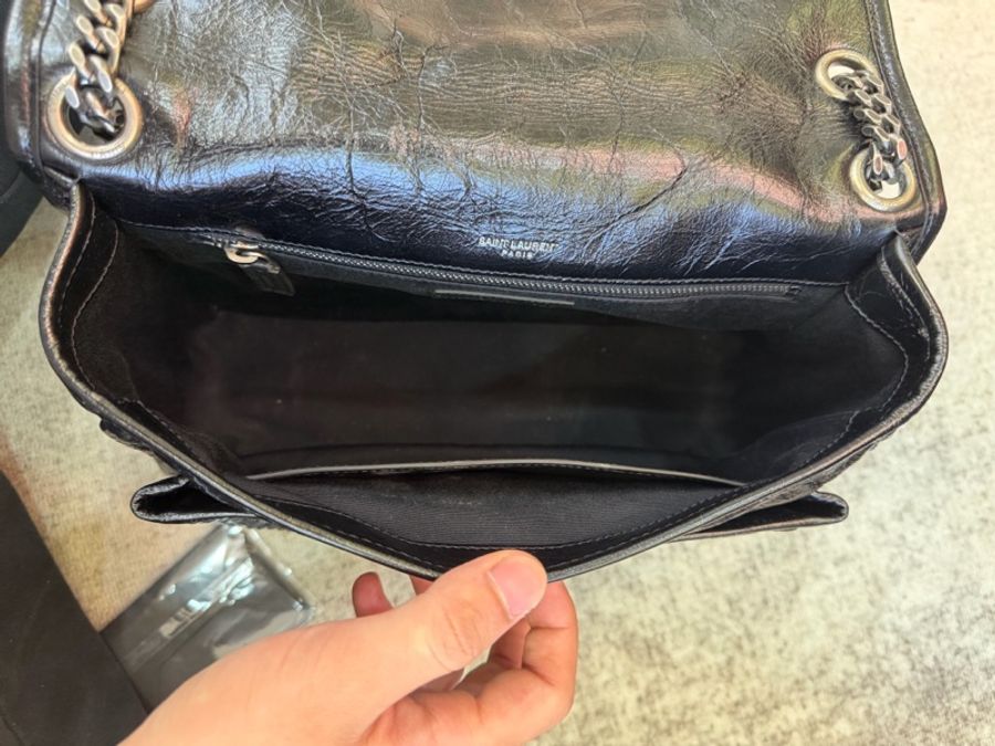 YSL聖羅蘭 Niki中號黑色油蠟皮-12