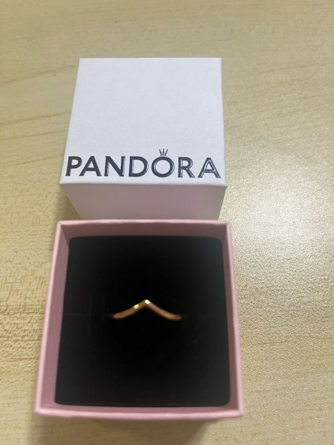 Pandora 光滑許願骨戒指48號-2